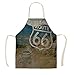 Delantal Lino The Mother Road Print Delantales De Cocina Unisex Dinner Party Cooking Bib Delantal De Limpieza Divertido para Mujeres 55X68Cm Wqd34307