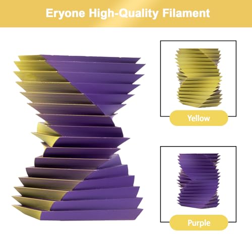 Image of ERYONE Matte Dual Color 3D Printer PLA Filament 1.75 + /- 0.03mm, Matte Bicolor Filament PLA 1KG(2.2LBS) Spool, Yellow Purple