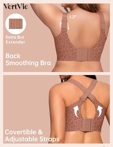 Image of Vertvie Jelly Bras for Women No Underwire Minimizer Support | Plus Size Older Lift, Full Coverage & Smoothing Back, Push Up, Separation & Supportive, Soft Comfy Seamless Wireless Bralette
