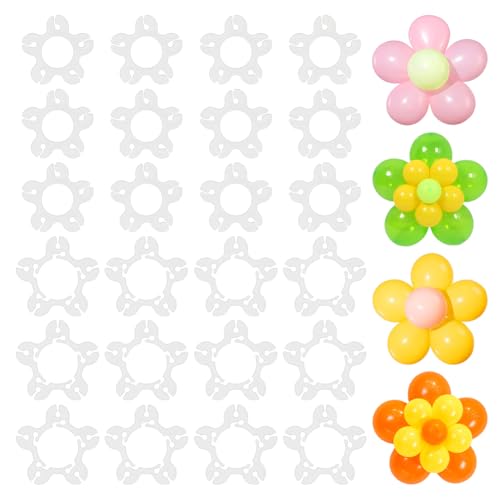 WADORN 300 clips de globos de flores de 2 estilos para arco, globos en forma de flor, clips de arco de plástico, soportes de conectores de globos florales para decoraciones de boda, suministros de