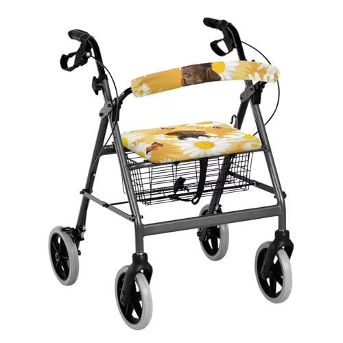 Image of Daisy & Dog Universal Walker Seat Covers, Soft Rollator Seat and Backrest Covers, Adjustable Accessories for Seniors Women Men