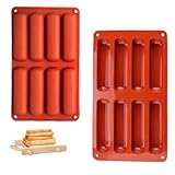 8 Cavity Long Strip Silicone Cake Pop Mold, Cake Pop Maker, Silicone Baking Mold for Chocolate, Cracker Bar, Stick