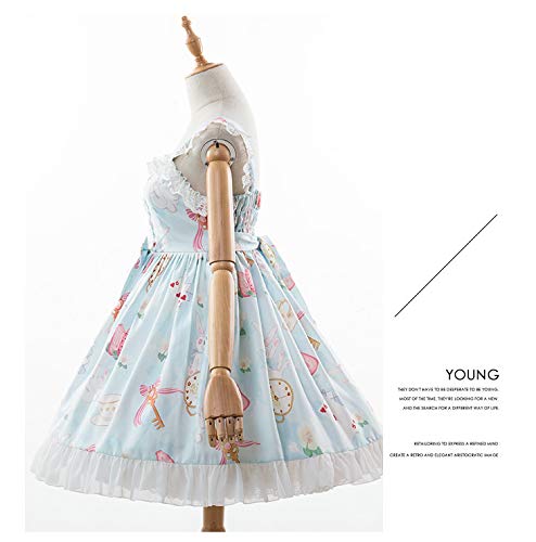 Sweet Lolita Printed Rabbit Dress Sleeveless Chiffon Lace JSK Princess Dress3