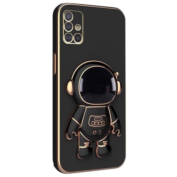 Image of for Samsung Galaxy A71 Case Cute 3D Astronaut Stand Design Camera Protection Shockproof Soft Back Cover for Samsung Galaxy A71 (Black)