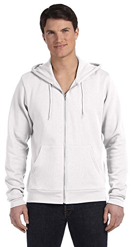 Bella + Canvas Unisex Poly-Cotton Fleece Full-Zip Hoodie 2XL WHITE