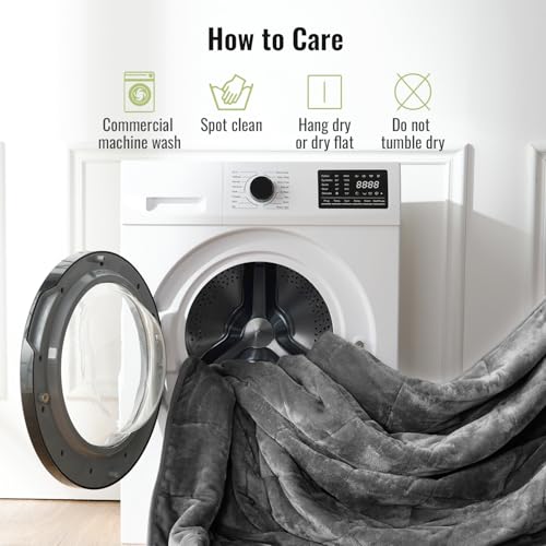 Image of Uttermara Weighted Blankets for Adults Full Size, 20lbs 48x72 inches Blanket with Soft Warm Plush Sherpa Fleece, Washable Thick Heavy Throw for Sleeping and Calming, Grey