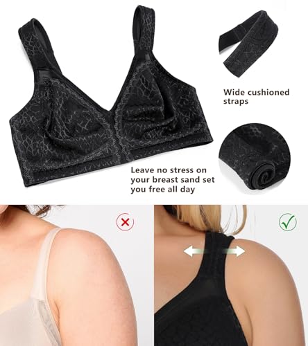 Image of DotVol Women's Full Figure Minimizer Bras Comfort Large Busts Wirefree Non Padded Plus Size Bra