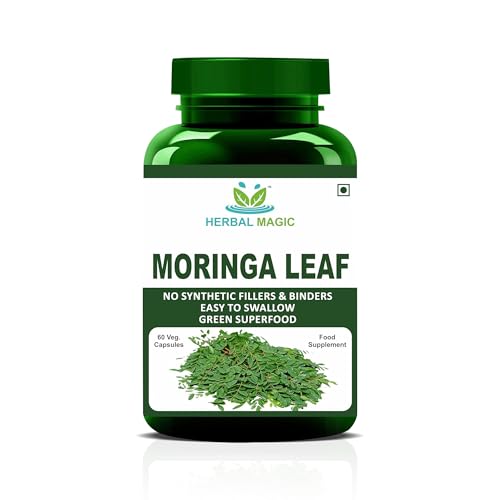 Herbal Magic Moringa Capsules – 100% Natural Moringa Leaf Powder, 60 Capsules, Vegan & Non-GMO Superfood Supplement