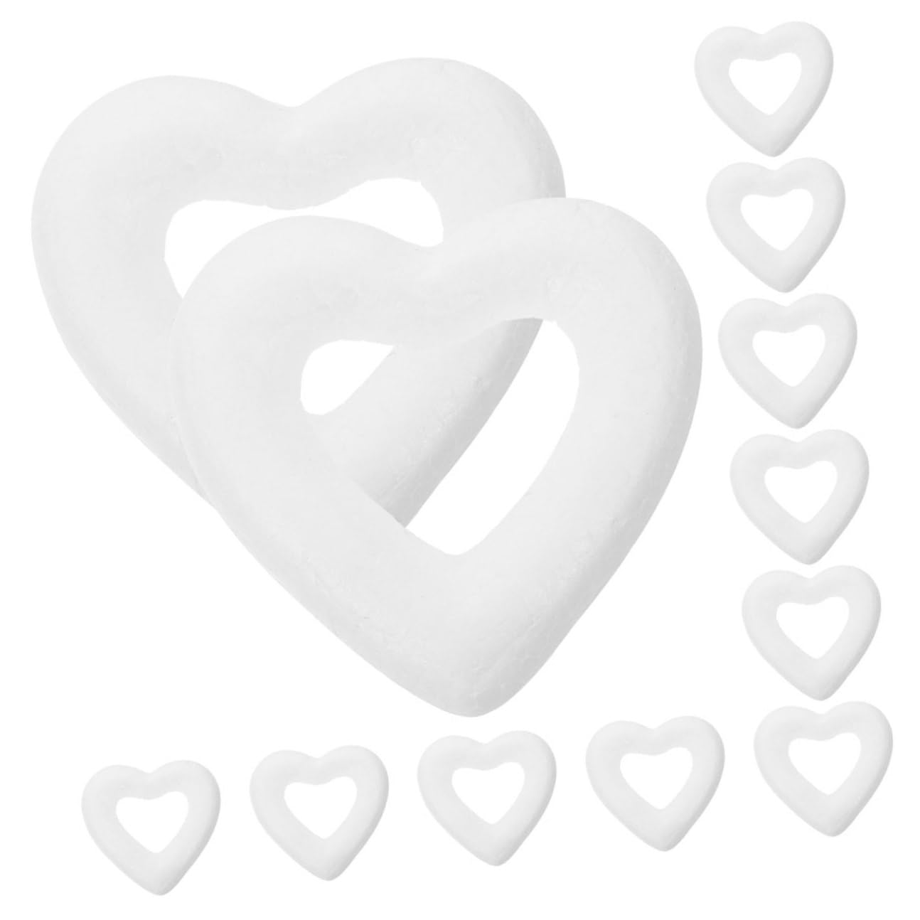 Anneaux en mousse blanche de cœur creux Cabilock de 6 cm pour couronnes de mariage artisanales DIY