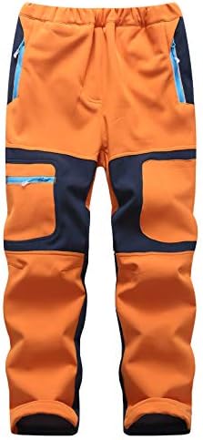 Echinodon Kinder Gefütterte Hose Softshellhose Winddicht Wasserabweisend Warm Jungen Mädchen Winter Outdoorhose Wanderhose