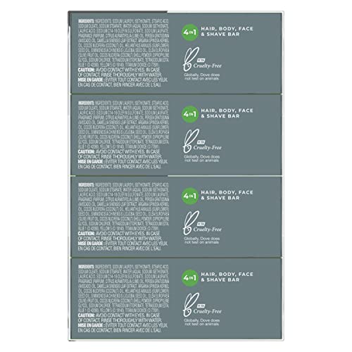 Dove Men+Care Natural Essential Oil Bar Soap Reinvigorating Lime + Avocado Oil 4 Count To Clean And Hydrate Mens Skin 4-In-1 Bar Soap For Men's Body, Hair, Face And Shave 5Oz #TOP1