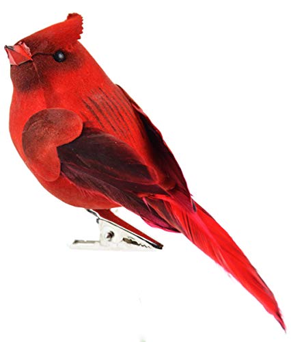 Touch of Nature 20942 Mushroom and Feather Cardinal, 4-Inch, Red