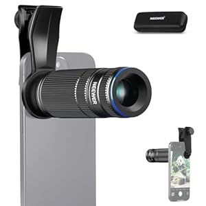NEEWER 7X Telephoto Lens with Phone Lens Clip Compatible with iPhone Samsung, 15 Elements 12 Groups 7X Magnification Phone Lens for 17mm Thread Phone Cage/Phone Case/Backplate, LS-36 PRO