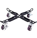 AlpineReach Plant Caddy Stand - Updated Model - Adjustable Dolly 11 to 14 inch Strong Iron Frame for Indoor & Outdoor Flower Planter Pots - Rolling Metal Bracket Locking Wheel Brakes Roller