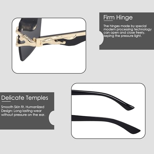 Image of Dervin UV Protected Rectangular Rimless Sunglasses for Men and Women