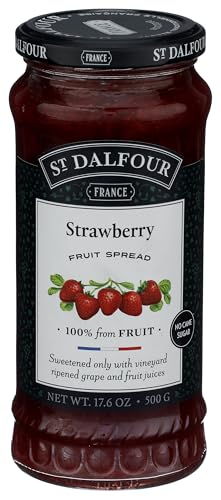 St. Dalfour Strawberry Fruit Spread - 17.6oz - 100% from Fruit, No Artificial Ingredients, Non-GMO, No Cane Sugars, All Natural, Made in France