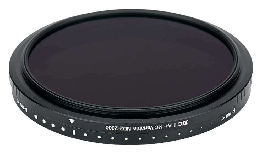 JJC Filtro ND variabile 49 mm (ND2 - ND2000) Filtro obiettivo a densità neutra regolabile, rivestimento a 18 strati vetro ottico HD per obiettivo fotocamera DSLR fotografia paesaggio