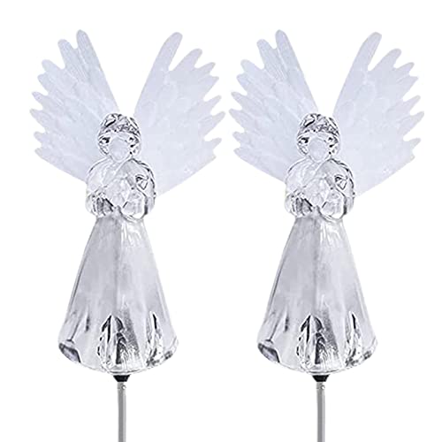 Bexdug Lámpara ángel, Luces solares jardín, Luces ángel, luz Solar Multicolor, lámparas Decorativas jardín para decoración tumbas Patio al Aire Libre