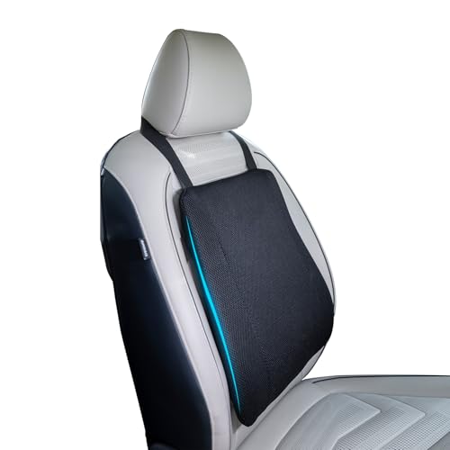 Image of WELLGIVER Memory Foam Lumbar Support Cushion for Car Seat & Office Chair - Orthopedic Lower Back Support Pillow for Back Pain Relief, Ergonomic Posture Corrector with Adjustable Strap & Breathable