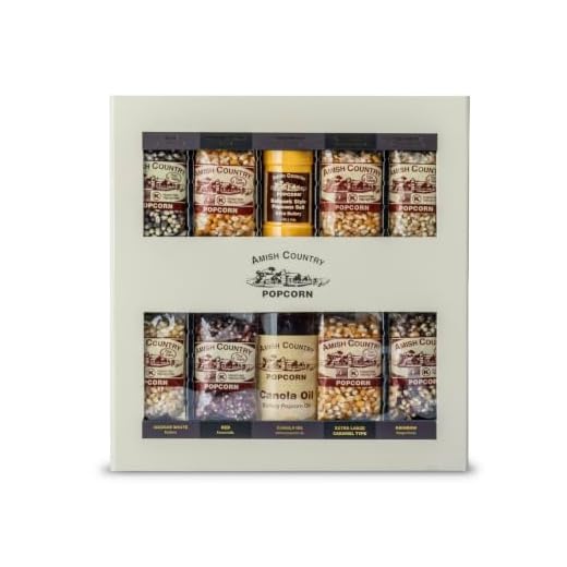 Amish Country Popcorn | 8 - 4 oz Bags | Stovetop Popping Sampler Pack with Canola Oil - 16 oz and BallPark ButterSalt - 4.5 oz | Old Fashioned, Non-GMO and Gluten Free (Stovetop Sampler - 8 - 4 oz Bags)
