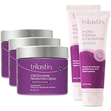 TriLASTIN Maternity 1st Trimester Bundle, 3 Month Supply with (3) Maternity Stretch Mark Prevention Cream, (2) Hydro-Thermal Accelerator, Minimize Appearance of Stretch Marks, Paraben-Free