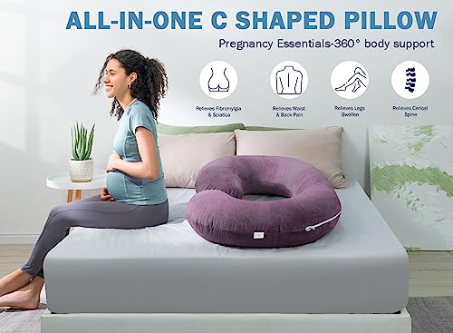Insen C-Shaped Pregnancy Pillow, Full Body Support For Sleeping And Nursing With Removable Cover #TOP7