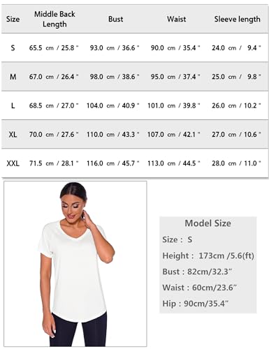 Wayleb Camiseta Deportivo Mujer Camiseta de Manga Corta Camiseta Holgada de Secado Rápido Camisetas de Malla Mujer Yoga Fitness Top Ropa Deportiva Entrenamiento Atlético - imagen 6