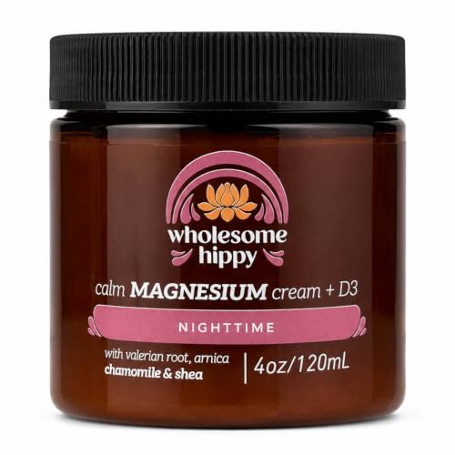 WHOLESOME HIPPY Nighttime Nourishing Body Butter Soothing Vegan Moisturizer with Magnesium Chamomile & Botanical Extracts for Your Evening Skincare Ritual 4oz