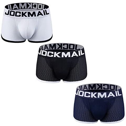 JOCKMAIL Mens Before after Padded Mesh Underwear Briefs Boxers Men Butt Booster Hip Enhancer Detachable Pads 3 pack(XL) Cover
