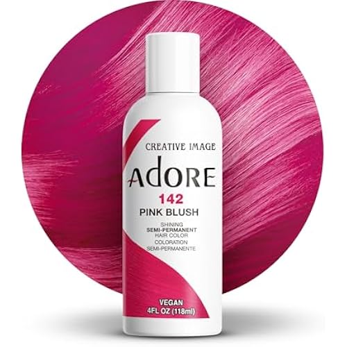 Adore Semi Permanent Hair Color, 142 Pink Blush, 4 Fl Oz