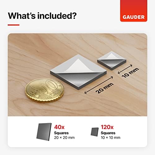 GAUDER 220x Magnetic Squares Self Adhesive | Flexible Sticky Magnets | Magnetic Stickers
