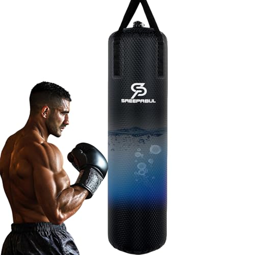 SAEEPABUL Water Punching Bag 4FT Heavy Bag for Boxing - Adjustable Weight (60 to 120 lbs) with Anti-Leak Design, Heavy-Duty Aqua Training Bag for Adults
