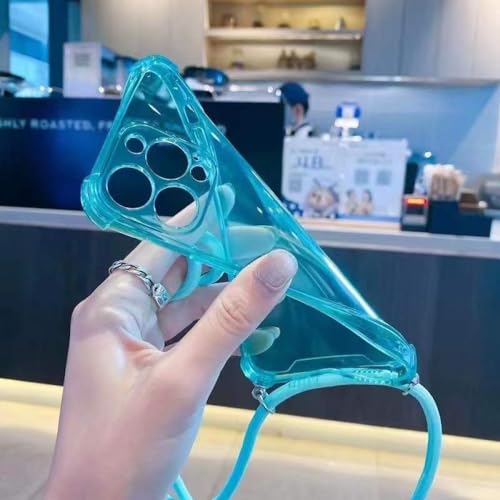 Colar crossbody colhedores cabo transparente capa de telefone macio para iphone 13 12 pro max 11 x x