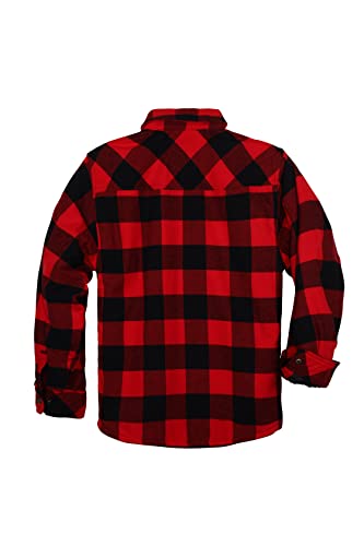 COEVALS CLUB Men's Flannel Jacket Sherpa Lined Quilted Cotton Snap Button Up Long Sleeve Shirts Hooded Coat2