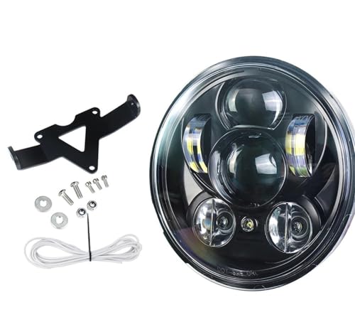 Moto phares projecteur avant phare LED 5.75 pouces feu stationnement