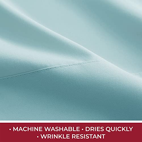 Image of Mellanni RV Short Queen Sheets - 4 PC Iconic Collection Bedding | Hotel Luxury, Extra Soft, Cooling Bed Sheets - Deep Pocket up to 10 inch (RV /Short Queen, Spa Blue)