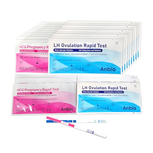 Anbio 50 x Ovulation Strips & 20 x Pregnancy Urine Test Strips Early Detection Kits Highly Sensitive Fast Home Self-Checking-Pack of 70