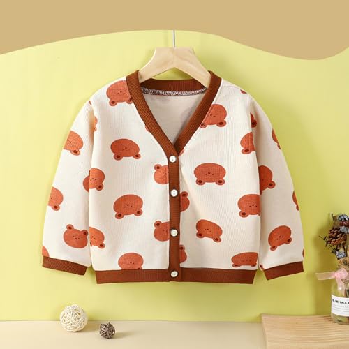 Girls Long Sleeve V Neck Button Knit Cardigan Ribbed Cuffs Sweaters2