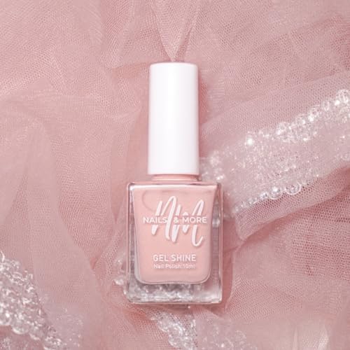 Image of Nails & More Almond Beige Nail Polish, Argan Oil-Infused Gel Shine, Subtle Nude Nails, Blanched Almond, Chic Color | 10ml