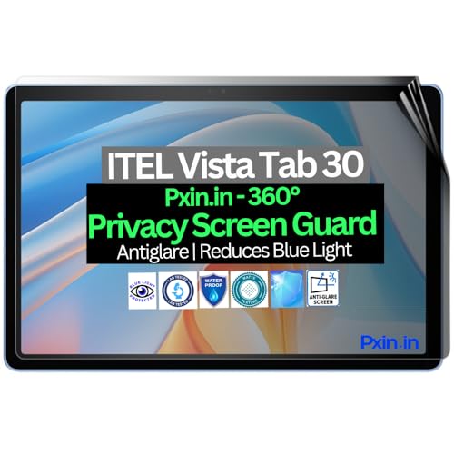 Image of Pxin Tablet Privacy Guard compatible with ITEL VistaTab 30 | Screen protector | Anti-Glare | Blue light filter | 360 degree Anti Spy | Eye Protection