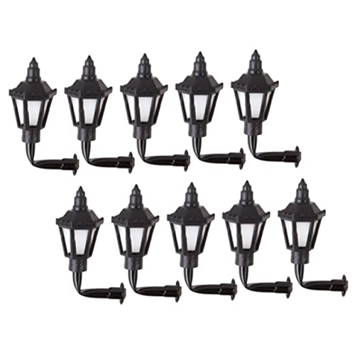 Toddmomy 10pcs Miniature Wall Lamps Luminous DIY Accessories for Miniature Scene Building Warm Light Scale for Model Houses and Sand Table Decor