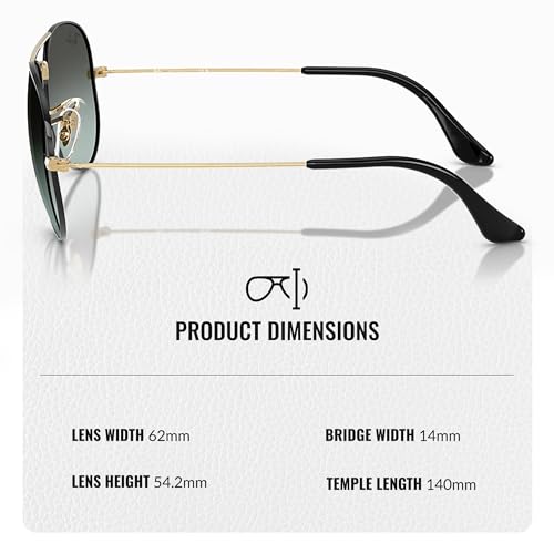 Image of Ray-Ban RB3025 AVIATOR LARGE METAL Pilot Shape Sunglasses for Men & Women with Official Eyewear Kit