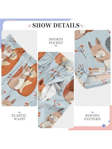 ZZKKO Fall Squirrel Hug Boys Pants for Kids Jogger Pants with Pockets S4