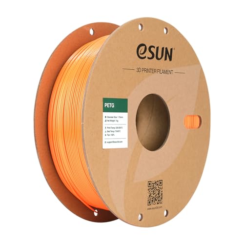 Image of eSUN PETG Filament 1.75mm, 3D Printer Filament PETG, Dimensional Accuracy + /- 0.05mm, 1KG Spool (2.2 LBS) 3D Printing Filament for 3D Printers, Solid Orange