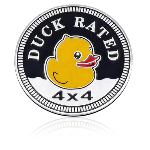 OIXEYA Calcomanía de metal con clasificación de pato para Jeep Wrangler, emblema redondo de automóvil 3D, insignia de metal para automóvil, calcomanías de 4 x 4, calcomanía decorativa para motocicleta