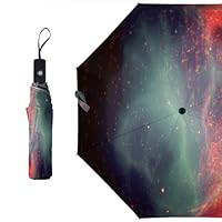 ducanll Milky Way Star Pattern Umbrella Travel Umbrella Windproof Anti-UV Umbrellas 8 Reinforced Fiberglass Ribs Ergonomic Handle,for Men and Women and Family