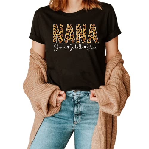 Lovelypod Nana Sweatshirt, Personalized Nana Gifts With Grandkid Name - Nana Leopard Shirt For Women From Granddaughter, Custom Shirt Mothers Day Hoodie For Women,Funny Cute Sweatshirt Gifts For Nana thumb #2