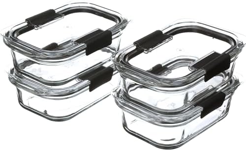 Rubbermaid Brilliance Glass Food Storage Containers, 3.2 Cup, Set of 4, BPA-Free, Leak-Proof, Clear — view 5