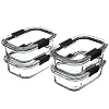 Rubbermaid Brilliance Glass Food Storage Containers, 3.2 Cup, Set of 4, BPA-Free, Leak-Proof, Clear #5