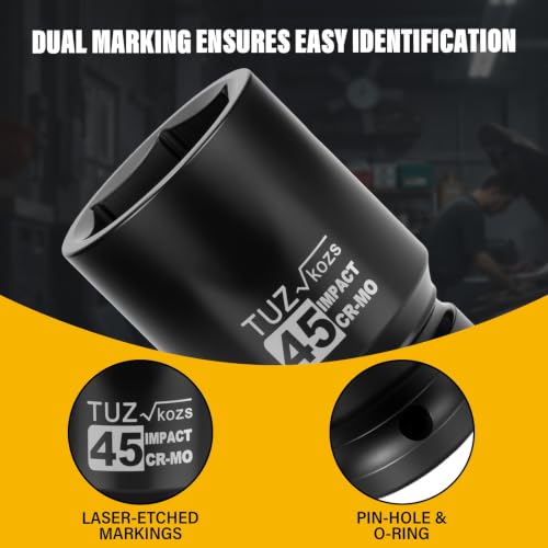 Image of 1 Inch Drive 45mm Deep Metric 6 Point CR-MO Impact Socket
